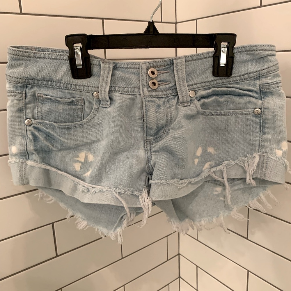 Denim lowrise cheeky shorts size 7